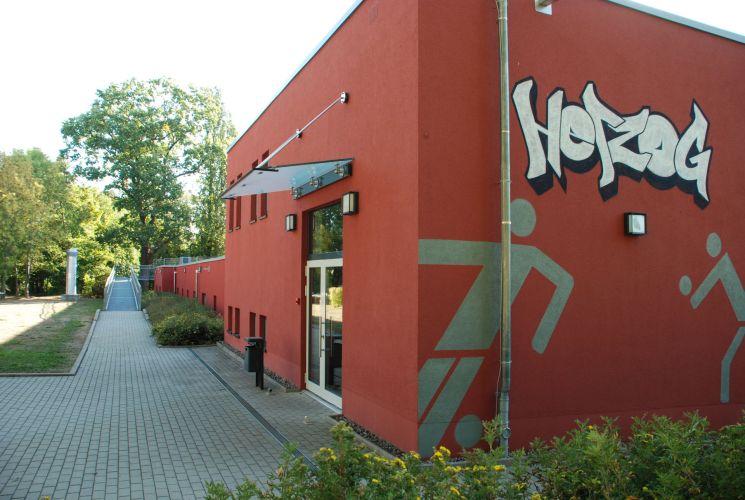 Ansicht von der Turnhalle der KGS Gotha